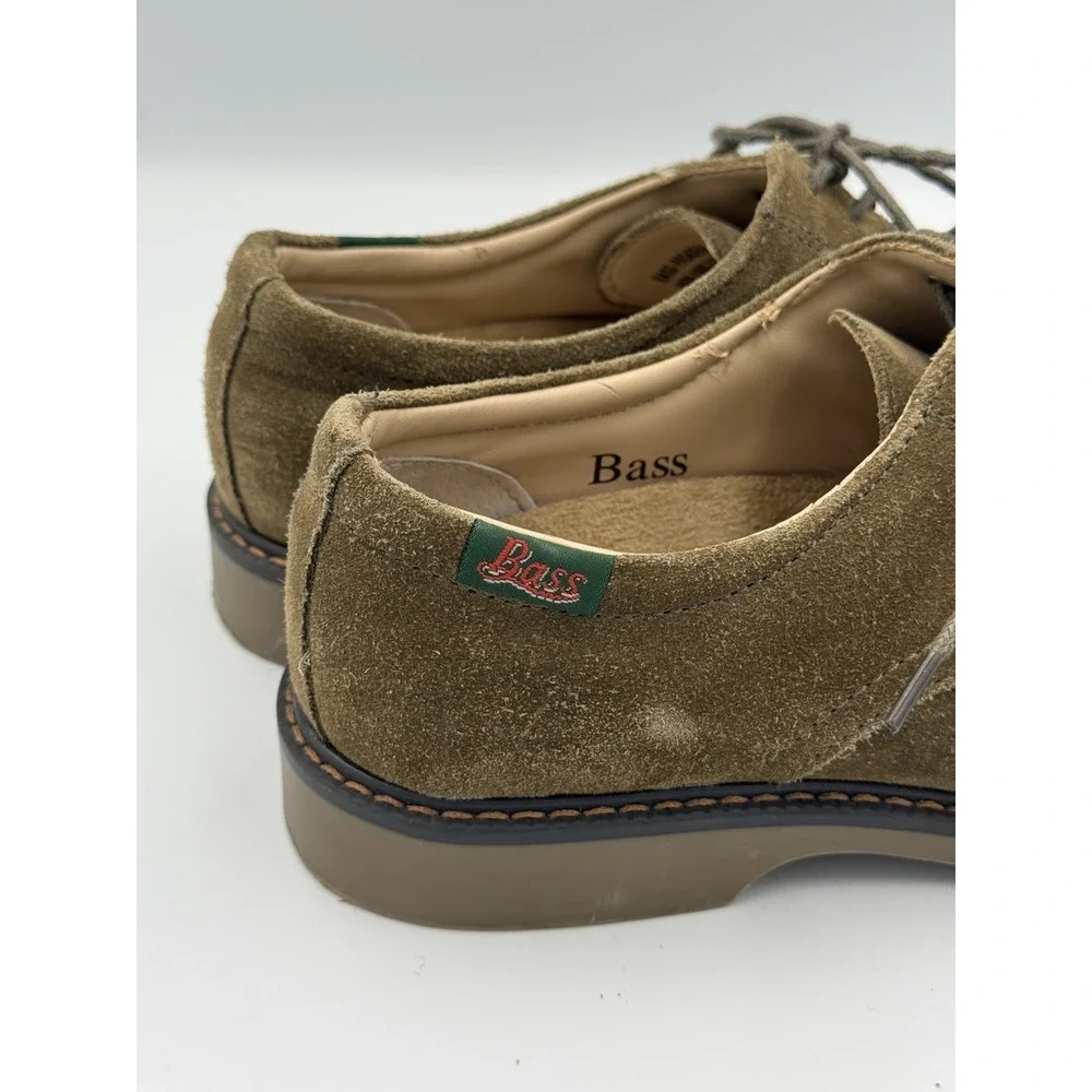 GH Bass Pasadena Suede Shoes Men's 7M Olive Brown Leather Lace Up Oxford Derbies